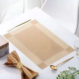 UniKart 6-Pcs Beige Anti-Wrinkle Table Placemats image 5