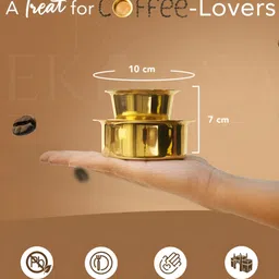 Ekhasa Gold-Toned 12 Pieces Brass Matte Cups Set image 5