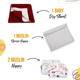 Moms Home Infants Set Of 8 Organic Cotton Dry Sheet Combo image 4