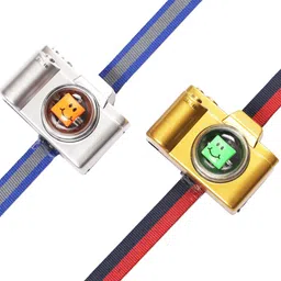 Aapno Rajasthan Set of Two Silver and Golden Camera Rakhis image 3