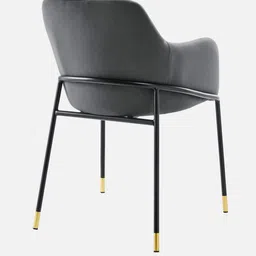 casacraft from pepperfry Modde Velvet Dining Chair In Grey Colour image 5