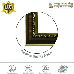 Pray Everyday Black & Silver Plated Mahishasur Mardini Rectangle Wall Photo Frame image 2