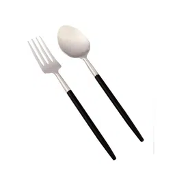 Radiant (Set of 12) Black Colour Stainless Steel Spoon & Fork by Vareesha image 2