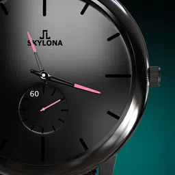 SKYLONA Women Round Dial Bracelet Style Straps Quartz Analogue Watch Biden Pink Chain image 4