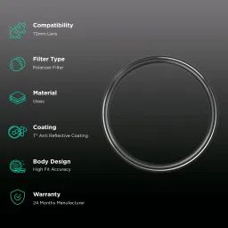 Carl Zeiss T* 72mm Camera Lens Polarizer Filter (Anti Reflective Coating) image 2