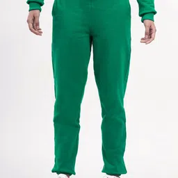 FableStreet Women Green Solid Cotton Relaxed Fit Joggers-picture-28