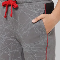 Jack & Jones Junior Boys Grey Printed Cotton Joggers image 2