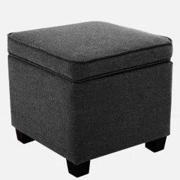 febonic Sudan Fabric Ottoman in Charcoal Grey Colour image 4