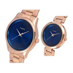 Timex Set Of 2 Stainless Steel Bracelet Style Straps Analogue His & Her Watch TW00PR296 image 2