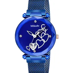 Mikado Women Blue Embellished Dial & Blue Straps Analogue Watch Blue Heart 6666-picture-15