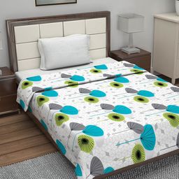 Divine Casa Rosy White & Blue Mild Winter Cotton 120 GSM Reversible Single Bed Dohar-picture-12