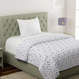 KLOTTHE White & Blue Floral AC Room 233 GSM Single Bed Dohar-picture-11