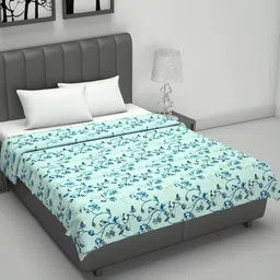 Divine Casa Turquoise Blue & White Floral AC Room 120 GSM Double Bed Dohar-image-50