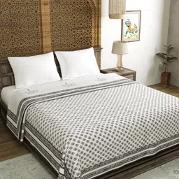 BLOCKS OF INDIA Ethnic Motifs AC Room 150 GSM Double Bed Dohar image 1