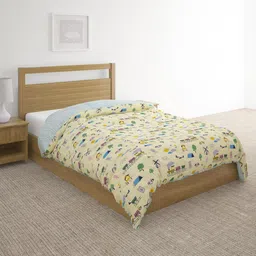Fabindia Cream-Coloured & Blue Mild Winter Single Bed Quilt-picture-40