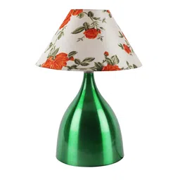 foziq Uniqualy Multicolour Fabric Shade Night Lamp With Metal Base image 4