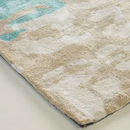 joyrugs by littlelooms Buy Beige Art Silk Abstract 4 x 6 Feet Hand Tufted Carpet image 4