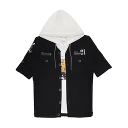 CAVIO Boys Spread Collar Lightweight Tailored Cotton Jacket with T-Shirt image 2