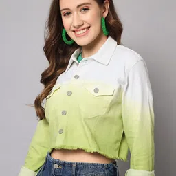 GUTI Ombre Crop Denim Jacket image 5