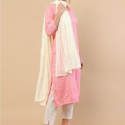 Soch White Embroidered Dupatta with Thread Work-picture-21