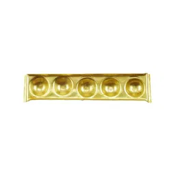 PujaNPujari Gold Toned Rectangle Shaped Brass Diya Holder image 2