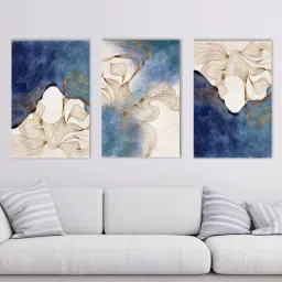 artociti Visual Wiliness Multicolour Canvas Framed Art Panels Set of 3 image 1