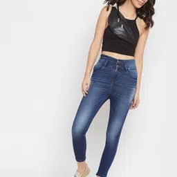 Crimsoune Club Women Blue Super Skinny Fit High-Rise Clean Look Jeans-image-34