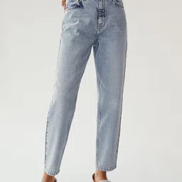 MANGO Women Blue Mom Fit High-Rise Clean Look Jeans-picture-19