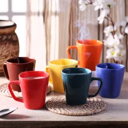 cdi Square 200ml Multicolour (Set of 6) Stoneware Tea Cups image 1