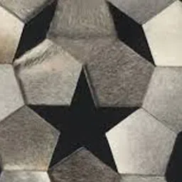 dazzhome Grey & Black Hair On Leather Geometrical Hand Woven 8ftX10ft Carpet image 4