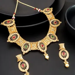 aadita Gold-Plated Stone Studded Choker Set-picture-17