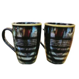 niyara Black Ceramic 320 ml ( Set of 2) Coffee Mug image 2