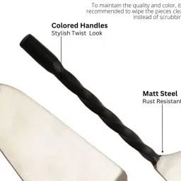 vareesha Black Twist Matt Finish Stainless Steel Cake Set image 2