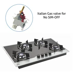 Glen 1074 HT BW Toughened Glass Top 4 Burner Automatic Electric Hob (Battery Operated, Black/White) image 4