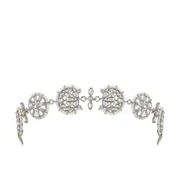 I Jewels Silver-Plated Kundan-Studded & Beaded Sheeshphool image 2