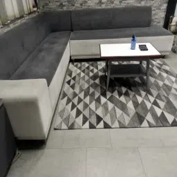 the woven legacy Grey Geometrical Wool and Cotton 5 ft x 7 ft Hand Woven Carpet-picture-15