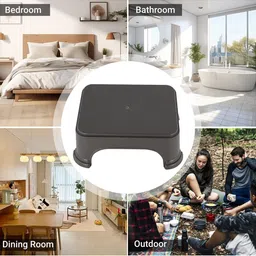 Kuber Industries 4-Pcs Grey Strong Durable Bathroom Stools image 5