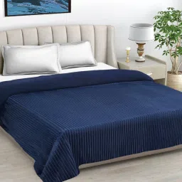 fabinaliv Blue wool Striped 450 GSM Double Bed Comforter image 1
