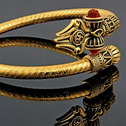 EL REGALO Men Gold-Toned & Brown Antique Kada Bracelet-picture-26