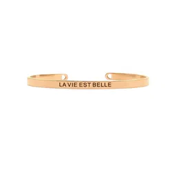 JOKER & WITCH Rose Gold-Plated Stainless Steel La Vie Est Belle Mantra Band-picture-18