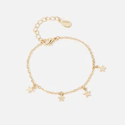 Accessorize London Women Gold Star Station Bracelet image 2