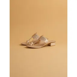 Eridani Deeva Rose Gold Kolhapuri Heels image 1