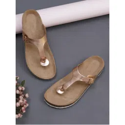 MOZAFIA Women Rose Gold Solid Sandals-image-72