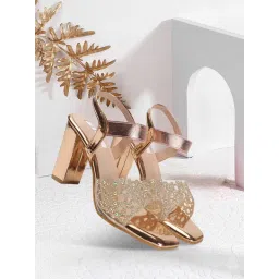 ELLE Rose Gold Embellished Women Wedding Sandal Heels image 3