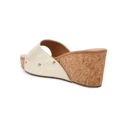 ROCIA By Regal Gold Womens Slip On High Wedges Heels image 5