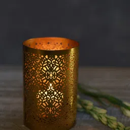 Manor House Gold-Toned Pillar Candle Holder-image-7