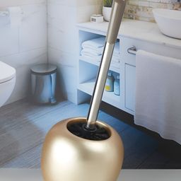 Kookee Gold Toned Abstract Ceramic Toilet Brush Holder-picture-48