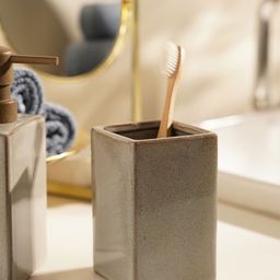 Pure Home and Living Beige Glazed Stone Toothbrush Holder-picture-6