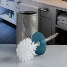 Kookee Grey Printed Ceramic Toilet Brush Holder image 4