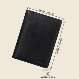 MAI SOLI Unisex Black Genuine Leather Explorer Travel Wallet image 3